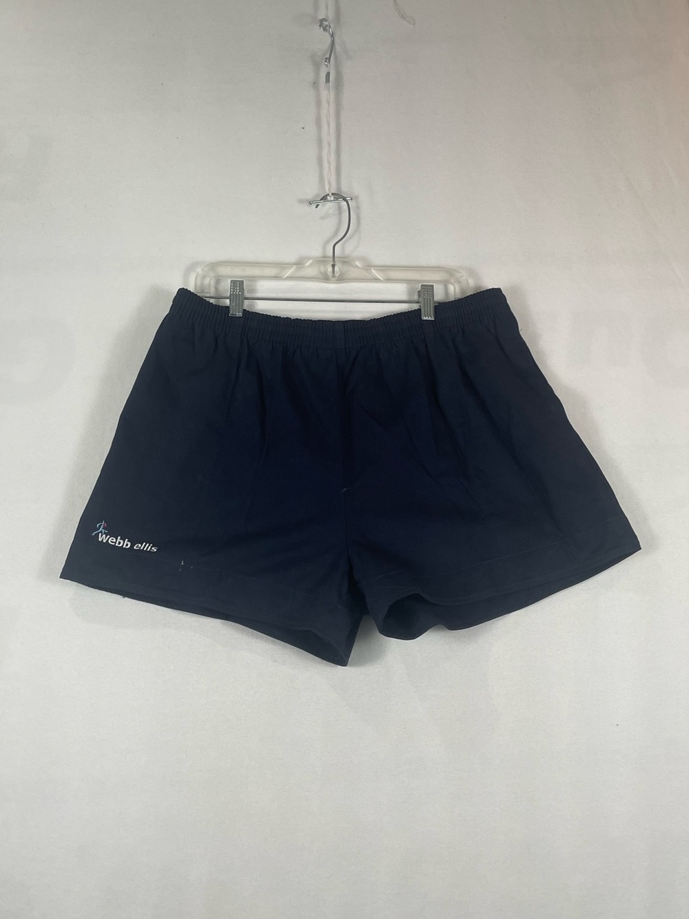Webb Ellis RUGBY Heavy Cotton Navy Shorts Drawstring Sz XL 2.75"